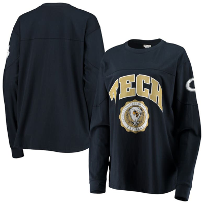 Pressbox Navy Georgia Tech Yellow Jackets Edith Long Sleeve T-shirt