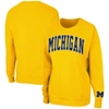 Colosseum Maize Michigan Wolverines Campanile Pullover Sweatshirt In Maize