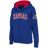Colosseum Stadium Athletic Royal Kansas Jayhawks Arched Name Full-zip Hoodie In Royal