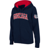 Colosseum Women's Stadium Athletic Navy Gonzaga Bulldogs Arched Name Full-zip Hoodie In Navy