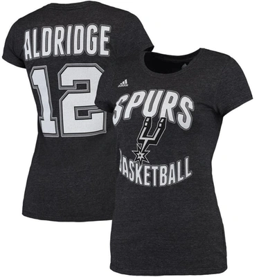 ADIDAS ORIGINALS ADIDAS LAMARCUS ALDRIDGE BLACK SAN ANTONIO SPURS NAME & NUMBER T-SHIRT