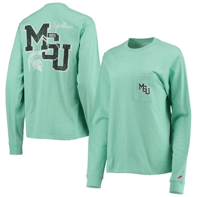 League Collegiate Wear Green Michigan State Spartans Pocket Oversized Long Sleeve T-shirt