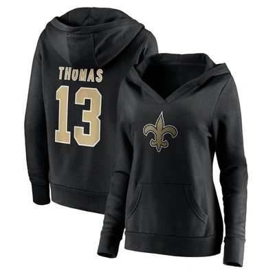 Fanatics Women's Michael Thomas Black New Orleans Saints Player Icon Name Number Pullover Hoodie