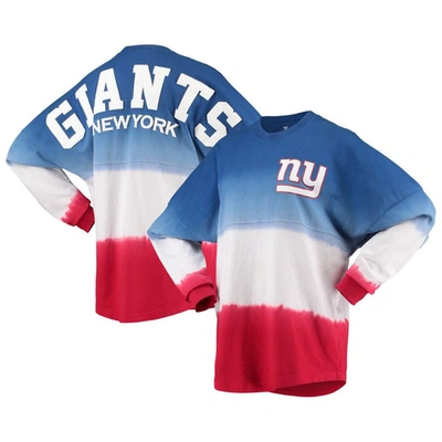 Fanatics Women's  Branded Royal, Red New York Giants Ombre Long Sleeve T-shirt In Royal,red