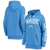 G-iii 4her By Carl Banks Powder Blue Los Angeles Chargers Extra Point Pullover Hoodie In Powder Blue