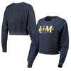LEAGUE COLLEGIATE WEAR LEAGUE COLLEGIATE WEAR NAVY MICHIGAN WOLVERINES CLASSIC CORDED TIMBER CROP PULLOVER SWEATSHIRT