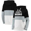G-III SPORTS BY CARL BANKS G-III SPORTS BY CARL BANKS BLACK/grey CHICAGO WHITE SOX BLOCK AND TACKLE colourBLOCK PULLOVER HOODIE