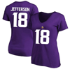 FANATICS JUSTIN JEFFERSON PURPLE MINNESOTA VIKINGS PLUS SIZE FAIR CATCH NAME & NUMBER V-NECK T-SHIRT