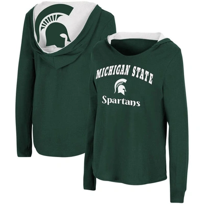 Colosseum Women's Green Michigan State Spartans Catalina Hoodie Long Sleeve T-shirt