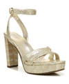 Naturalizer Mallory Ankle Strap Sandals Women's Shoes In Gold Snake Leather