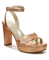 Naturalizer Mallory Ankle Strap Sandals Women's Shoes In Peach Gold Leather