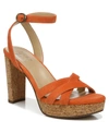 Naturalizer Mallory Ankle Strap Sandals Women's Shoes In Potter Suede/cork