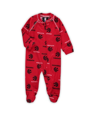 Outerstuff Babies' Infant Boys And Girls Red Toronto Raptors Team Raglan Full-zip Sleeper
