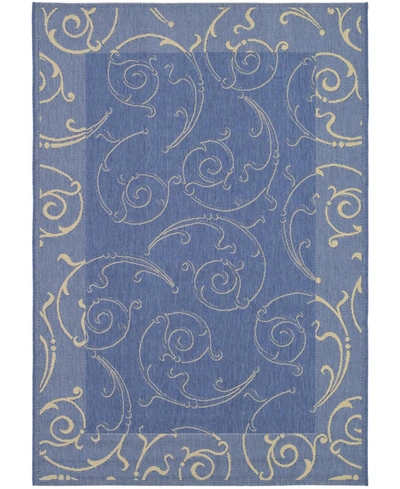Safavieh Courtyard Cy2665 Blue And Natural 5'3" X 7'7" Outdoor Area Rug