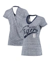 TOUCHÉ WOMEN'S NAVY DETROIT TIGERS HAIL MARY V-NECK BACK WRAP T-SHIRT