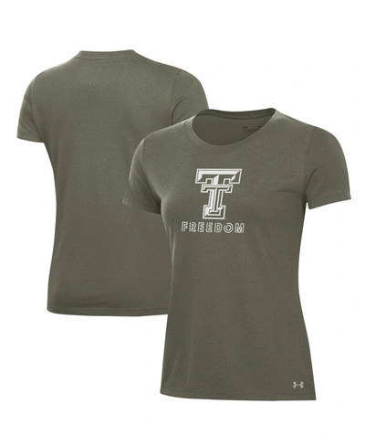 UNDER ARMOUR WOMEN'S OLIVE TEXAS TECH RED RAIDERS FREEDOM PERFORMANCE T-SHIRT