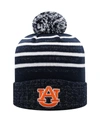 Top Of The World Women's Navy Auburn Tigers Shimmering Cuffed Knit Hat With Pom In Navy