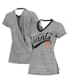 TOUCHÉ WOMEN'S BLACK SAN FRANCISCO GIANTS HAIL MARY V-NECK BACK WRAP T-SHIRT