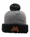TOP OF THE WORLD WOMEN'S BLACK MINNESOTA GOLDEN GOPHERS SNUG CUFFED KNIT HAT WITH POM