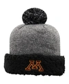 Top Of The World Women's Black Minnesota Golden Gophers Snug Cuffed Knit Hat With Pom In Black