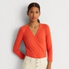 Ralph Lauren Surplice Jersey Top In Hyannis Port Orange