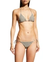 Tory Burch Printed Triangle Bikini Top In Reva Leopard