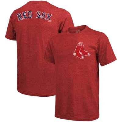 MAJESTIC MAJESTIC THREADS RED BOSTON RED SOX THROWBACK LOGO TRI-BLEND T-SHIRT