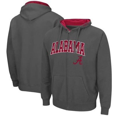 Colosseum Men's Charcoal Alabama Crimson Tide Arch Logo 3.0 Full-zip Hoodie In Gray