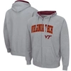 Colosseum Men's  Heathered Gray Virginia Tech Hokies Arch Logo 3.0 Full-zip Hoodie In Heather Gray