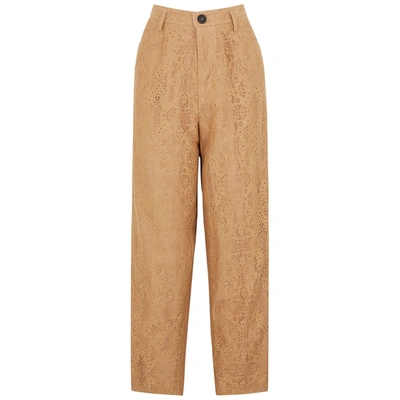 Forte Forte Camel Straight-leg Lace Trousers