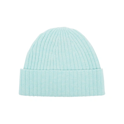 Crush Cashmere Mint Ribbed Cashmere Beanie