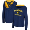 Colosseum Navy West Virginia Mountaineers Catalina Hoodie Long Sleeve T-shirt In Navy