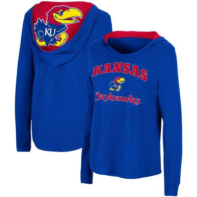 Colosseum Royal Kansas Jayhawks Catalina Hoodie Long Sleeve T-shirt