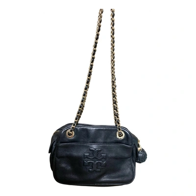 Pre-owned Tory Burch Leather Handbag In Black