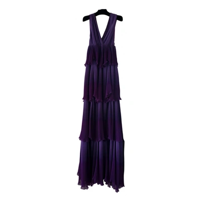 Pre-owned Just Cavalli Maxi Dress In Purple