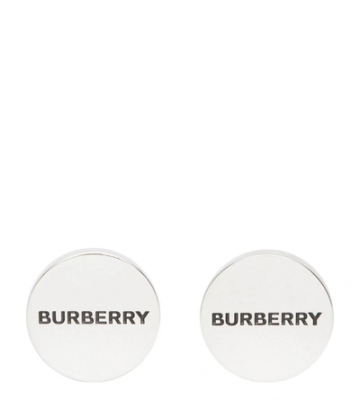 Burberry Logo-engraved Cufflinks In Silver