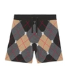 BURBERRY WOOL-CASHMERE ARGYLE SHORTS