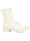 Guidi Round Toe Leather Boots In Co00t White