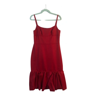 Pre-owned Prada Wool Mid-length Dress In Red