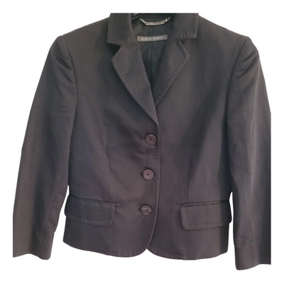 Pre-owned Alberta Ferretti Linen Short Vest In Black