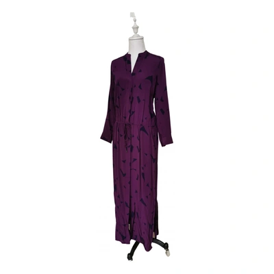 Pre-owned Vince Silk Maxi Dress In Purple