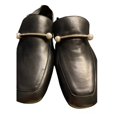 Pre-owned Coliac Leather Flats In Black