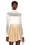 Valentino Open-knit Roll-neck Top In Avorio