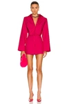 Attico Wide-sleeve Cotton Shirt Dress In Bouganville