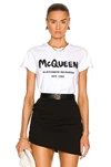 Alexander Mcqueen White Cotton Tops & T-shirt In Black & White