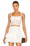 Charo Ruiz Tessa Broderie Anglaise Cotton-blend Top In White