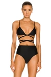 Matteau The Wrap Triangle Bikini Top In Black