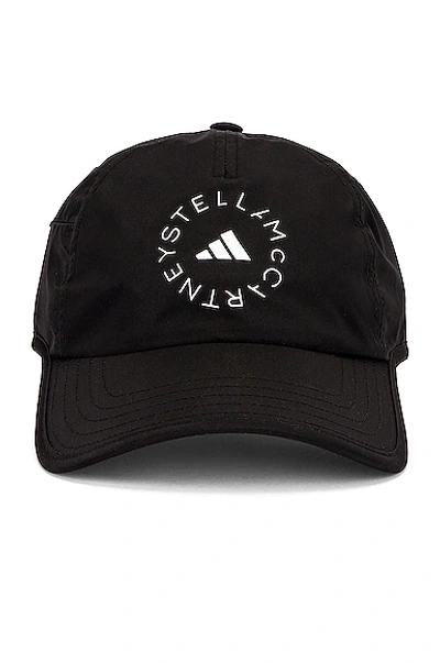 Adidas By Stella Mccartney Logo Print Drawstring Baseball Cap In Black