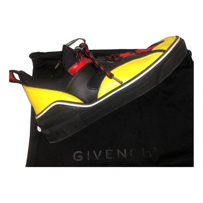 Pre-owned Givenchy Leather High Trainers In Yellow