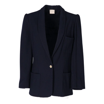 Pre-owned Krizia Wool Blazer In Blue